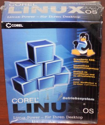 Corel Linux OS Betriebssystem mit KDE & WordPerfect 8 NEU/OVP 1999